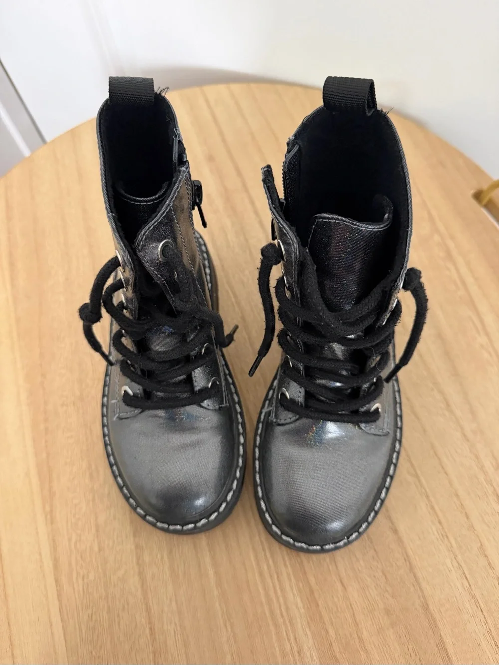 H&M Black Kids Lace-Up Platform Boots
